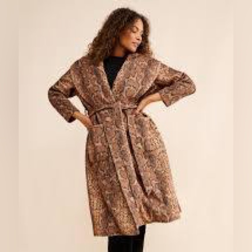 Hutch Snakeskin Longline Print Coat Size XL - Picture 4 of 11